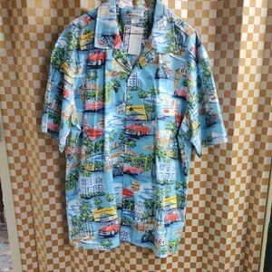 Men's Blue Hawaiian Print Shirt